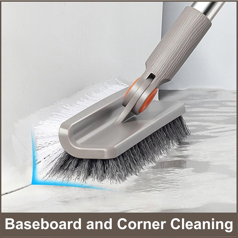 Duitwell Multifunction 3-in-1 Broom and Dustpan, Silicone broom Squeegee and Scrub Brush Set with Long Adjustable Handle for Indoor & Outdoor Sweeping and Scrubbing, Ideal for Pet Hair, Liquids Spills and Dirt - Image 4